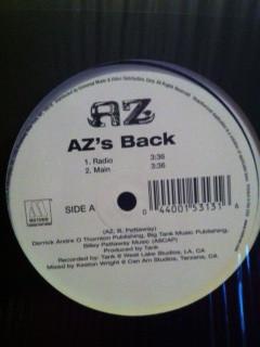 12inch Record AZ - AZ's Back 4400153131 Motown 2001 US Rap & Hip-Hop/R&B Used