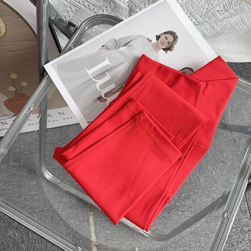 European & American Women's Cross-Back Yoga Set: High-Waist, Nude Hip-Lifting Fitness Pants