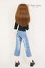 Petite Marie Scale BJD Compatible Wide Light Wide Stretch Fits 40cm BJD Doll Clothes 1/3 Okayama-Processed 8-Length Jeans, Blue, KOJIMA-Processed,