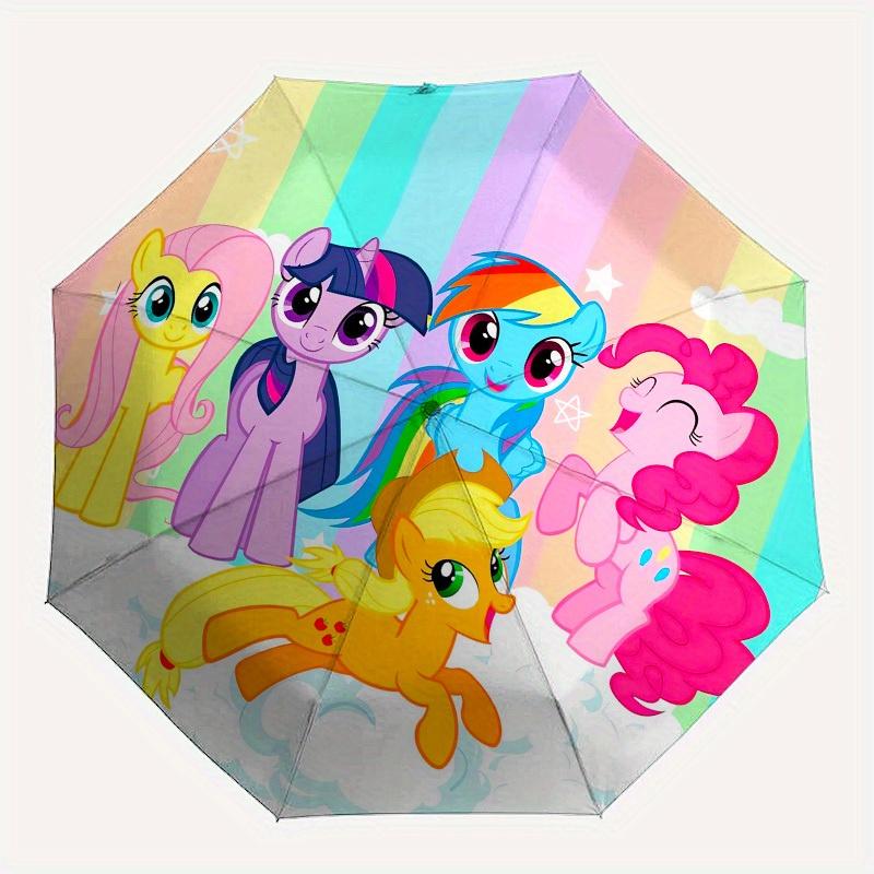 1pc My Little Pony Friendship Circle Umbrella with Plastic Handle,Suitable for All Seasons Home Travel Outdoor UmbrellaM1114
