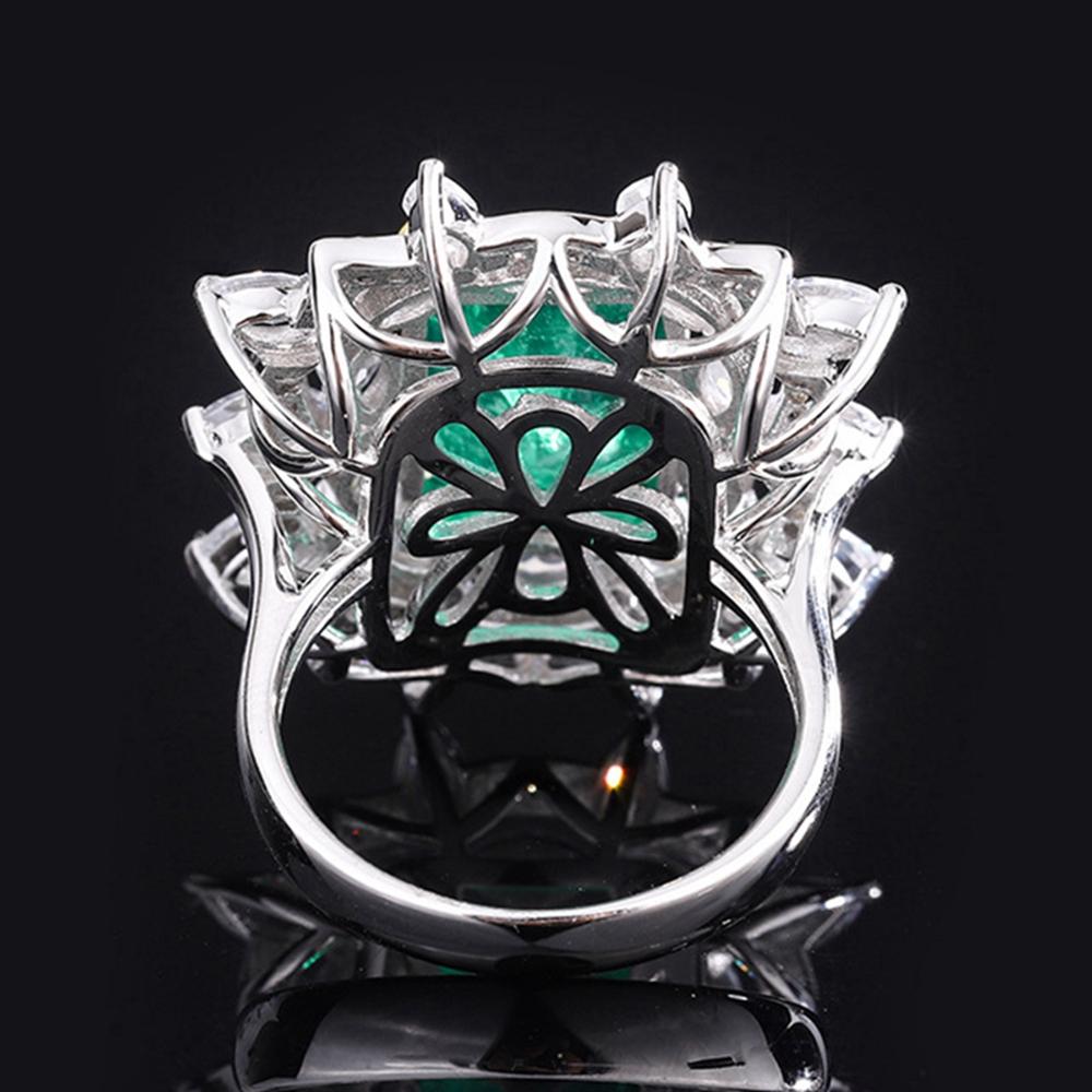 Μόδα 18k Επιχρυσωμένο 10 *14mm Φανταχτερό Ζωηρό Δαχτυλίδι με πολύεδρη πολύτιμη πέτρα Για Γυναίκες Δώρο Επετείου Κοσμήματα από Ασήμι 925