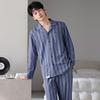Pure Cotton Pajamas Men'S Spring And Autumn Long-Sleeved Cotton Autumn And Winter Thin Large-Size Loungewear Set