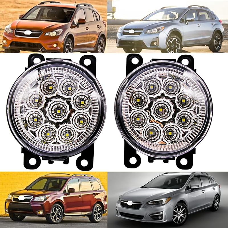 

Pair of Front 9 LED Fog Lights Lamp RH LH Compatible With Nissan Frontier 2005-2015 & Pathfinder 2005-2012 & Sentra 2007-2012 & Xterra 2005-2013 Subaru