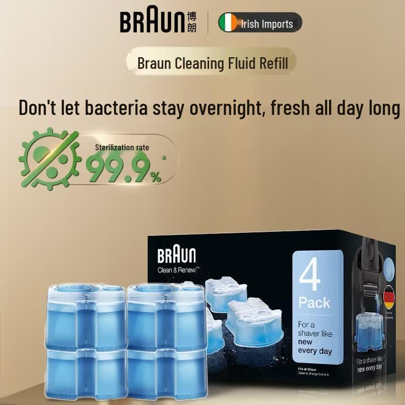 Braun CCR4 Shaver Cleaning Cartridges CN plug (adapter included)