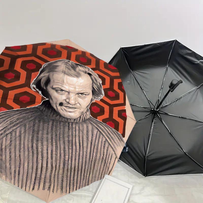 1pc carpet hotel Automatic Open/Close Umbrella Compact Folding Umbrella with 8-Rib Shaft lightweight esign, for Women/Men1214A