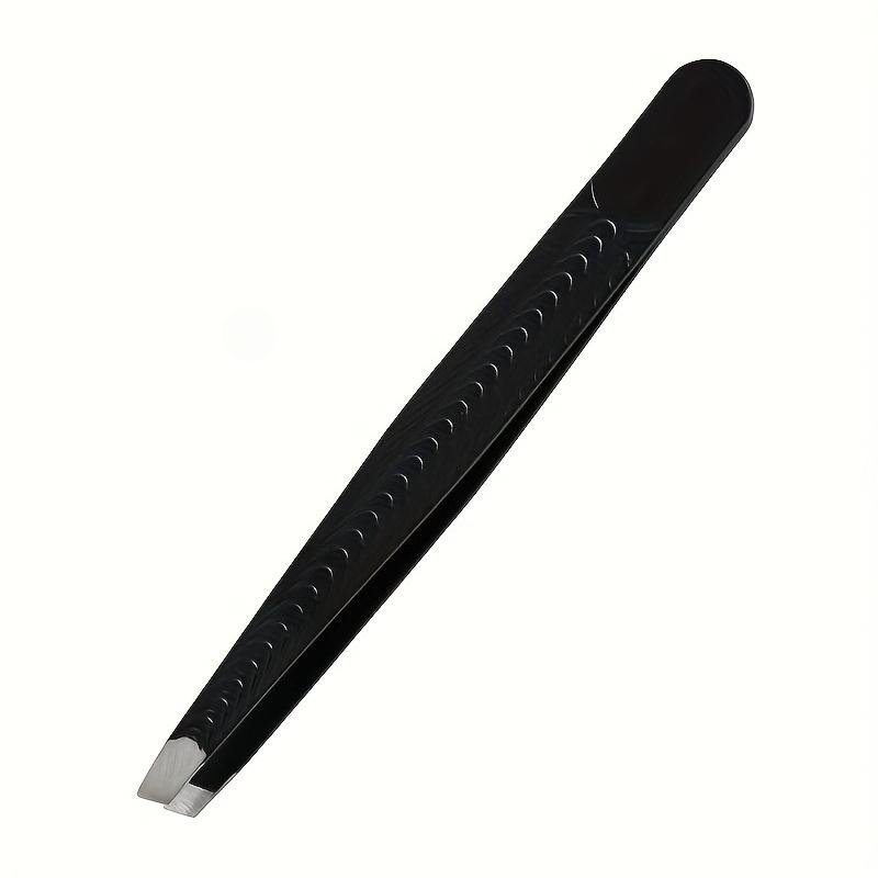 Professional Slanted Precision Tweezers - Heavy-Duty Stainless Steel Non-Slip Grip for Eyebrows Beard False Eyelashes