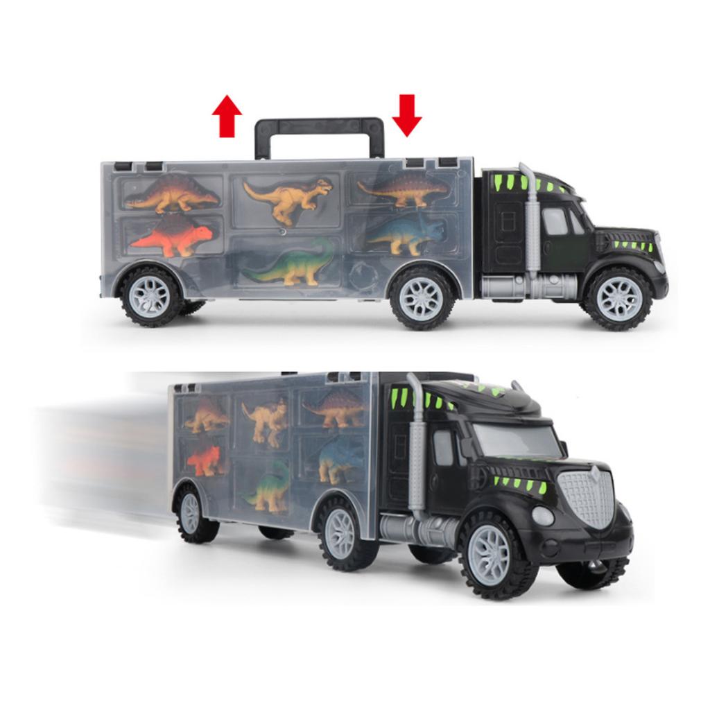 Dinosaur Truck Carrier Playset Portable Handle Smooth Edge Perfect Gifts for Kids Children