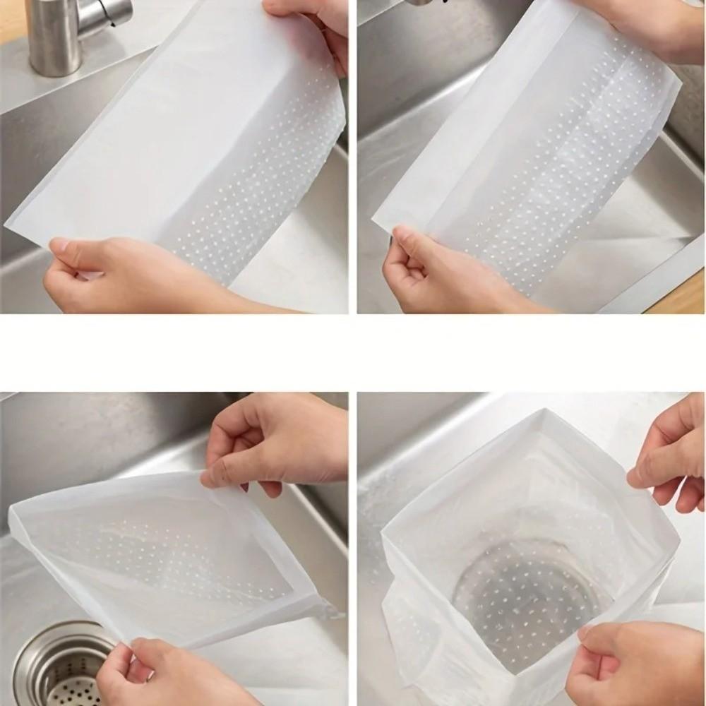 30/60/90PCS Foldable Disposable Waste Bag Anti-Clogging Leftover Vegetable Bag  Kitchen