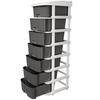 Plastic Modular Drawer Storage Chest Of Drawers Organizer Storage Box, Large Stomo Racks For Multipurpose Organizers | Grey | 4 Layer