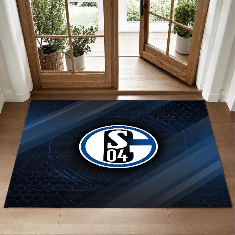 Schalke 04 Design Crystal Velvet Rug Soft Decorative Mat for Bedroom Entrance