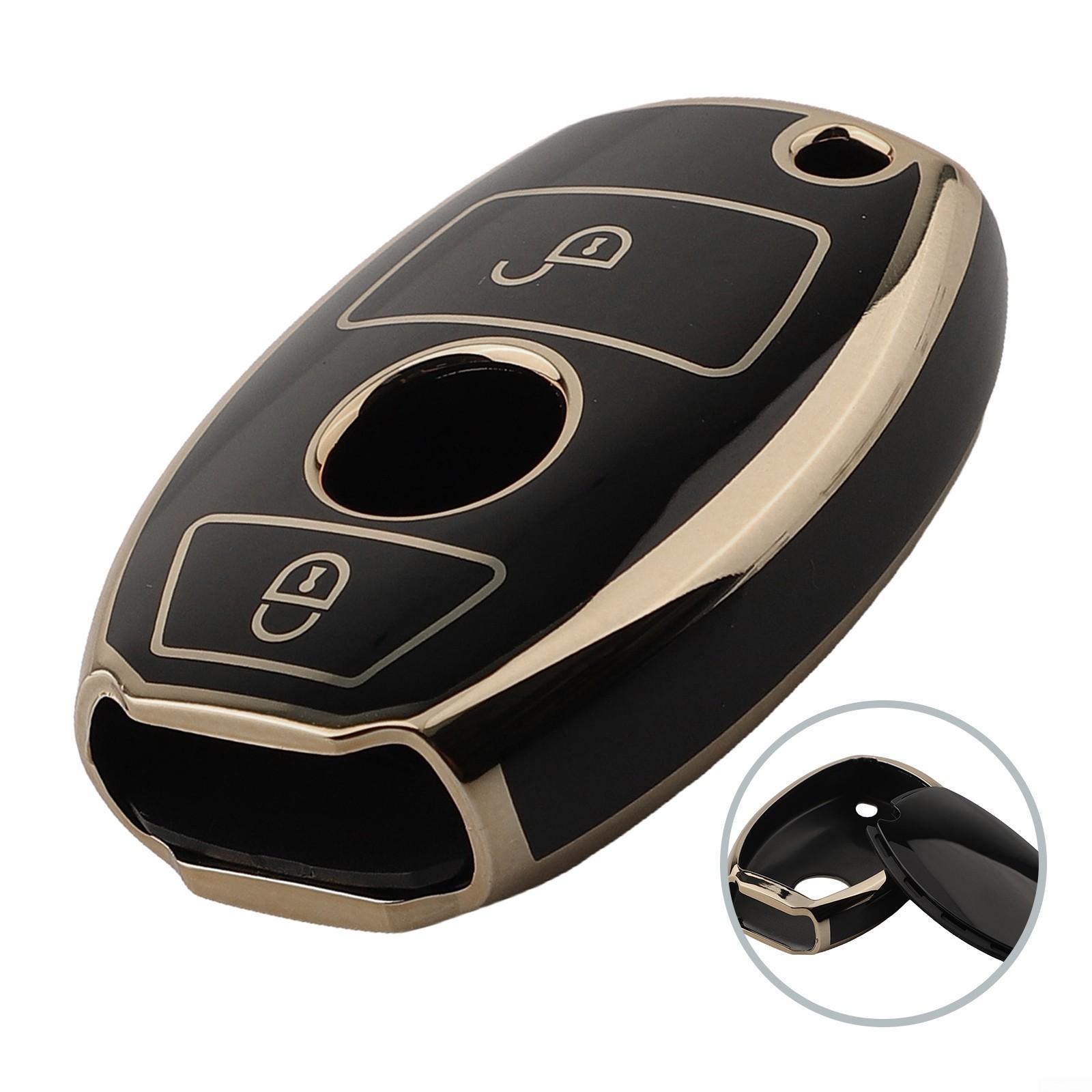 

Мягкий чехол для автомобильного ключа из ТПУ, чехол для автомобильного ключа с 2 кнопками чёрный