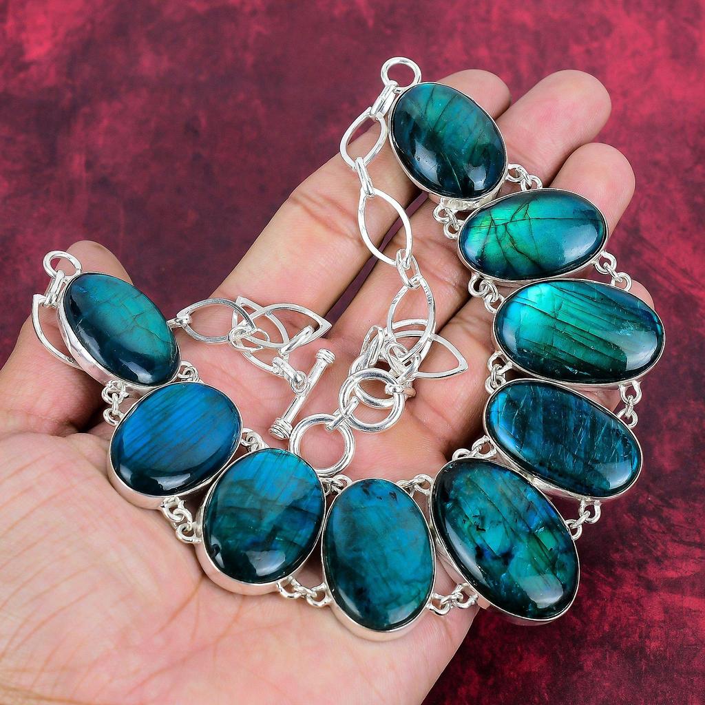 Neon Flash Labradorit Schmuck Handgemachte Edelstein Halskette, 925 Sterling Silber Halskette Antik Schmuck Halskette Verlobungsgeschenk