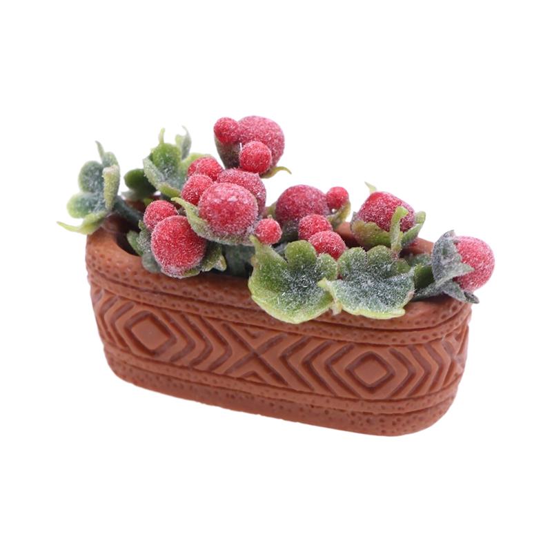 

1:12 Миниатюрное растение для кукольного домика Растение в горшке Зелень Бонсай Моделирование цветочного горшка Цветочная корзина Модель Балкон Сад Декор Игрушки красный