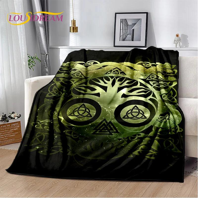 Nordic Mythology Yggdrasil Nature Tree of Life Blanket,Flannel Soft Throw Blanket for Home Bedroom Bed Sofa Picnic Office Kids