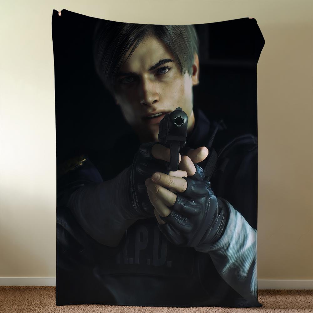 Leon Scott Kennedy R-ResidentS-ES Blanket Throw Super Cosy Plush Living Room Sofa Couch Childish Birthday Gifts