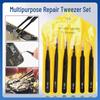 Free Shipping Stainless Steel Anti-static Tweezers Set: Pointed, Bent, Round Tips for Repair and Holding