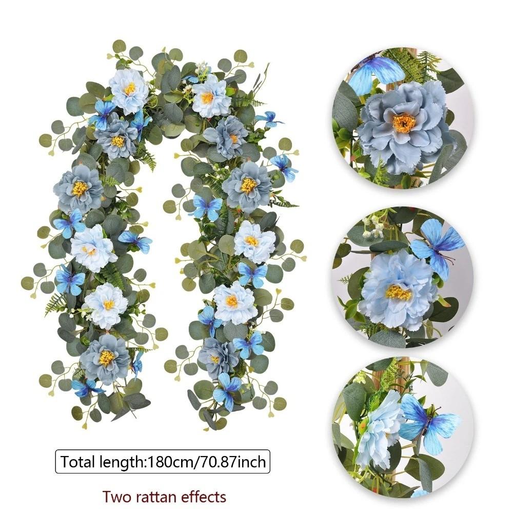 

Romantic Artificial Eucalyptus Leaf Vine Handmade Realistic Simulation Flower Vine Lifelike Plastic Fake Hanging Plants