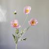 Silk Poppy Flower Flocking Simulation with 4 Heads for Decorative Photography