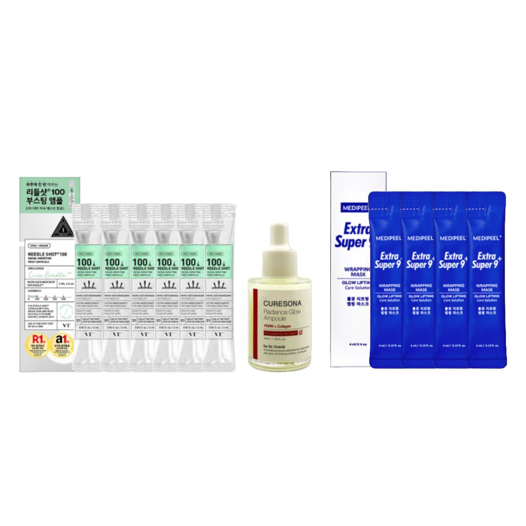 

VT Reedle Shot + Dr. Oracle Curesona Radiance Glow Ampoule 40ml + MEDI-PEEL Extra Super 9 Plus Water Glow Lifting Wrapping Mask 4ml (12 Options) #shot100+ampoule+mask1set