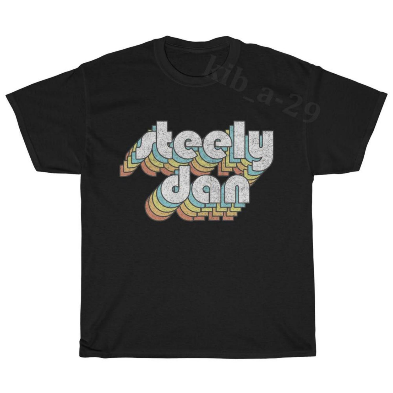 

Винтажная футболка унисекс Steely Dan 80S с типографикой в ​​стиле ретро для любителей музыки S чёрный