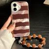 Bracelet Chain Painted Phone Case For iPhone 16 11 12 13 14 for 12 14 16 Pro 14 16 Pro Max Cute Pattern Hard Cover With Lanyard