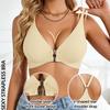 Women S Front Closure Seamless Backless Bra Leopard Print Push Up Underwire Free