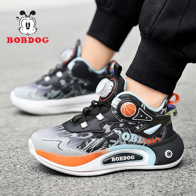 Babu Bean Students Boys Basketball Shoes 2025 Autumn and Winter New Middle-aged and Older Children's Sports Shoes Mesh Breathable Sneakers
