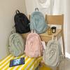 Schoolbag New Korean Version Ins Solid Color Drawstring Backpack for Junior High School Students Casual Simple Lightweight Large-capacity Travel 