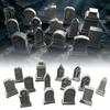 Halloween Party Theme Props 14 Pcs Mini Tombstone Model, 3D Printed Miniature Cemetery Gravestone Scenery Gothic Display Items for Tabletop