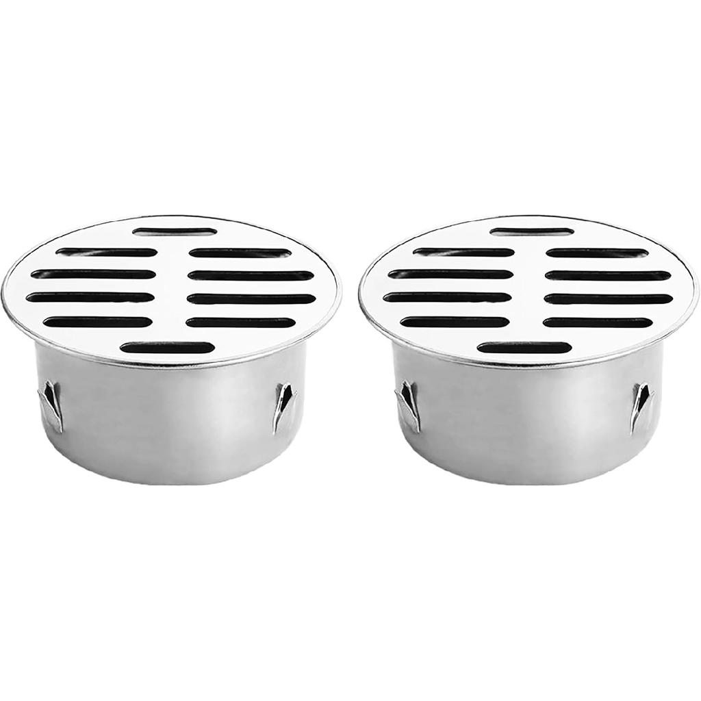 NACX 75mm / 2.9” Stainless Steel Round Flat Floor Drain Cover, Round Anti Blocking Drain Cover for Bathroom Kitchen Washroom Patios, 2Pcs