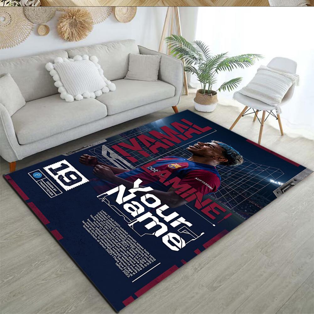 Lamin Yamal Customize Your Name Floor Rug Office Rug Perfect For Dormitory Playrooms Foyer Game Room Antislip Rug Anime Office Decor