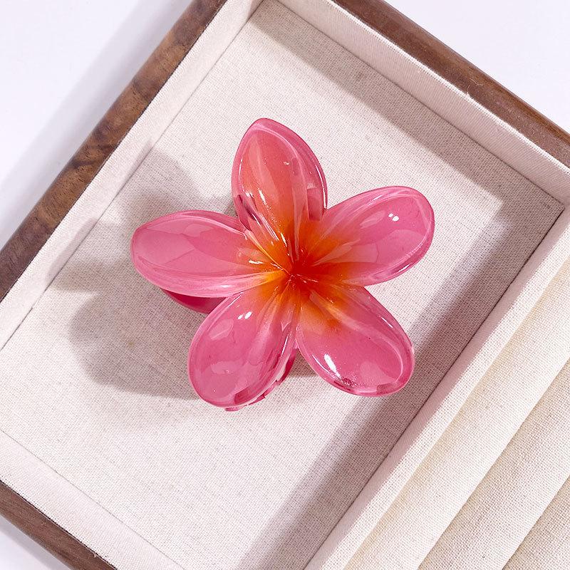 Plumeria Gradient Color Pattern Hair Clip 1pc