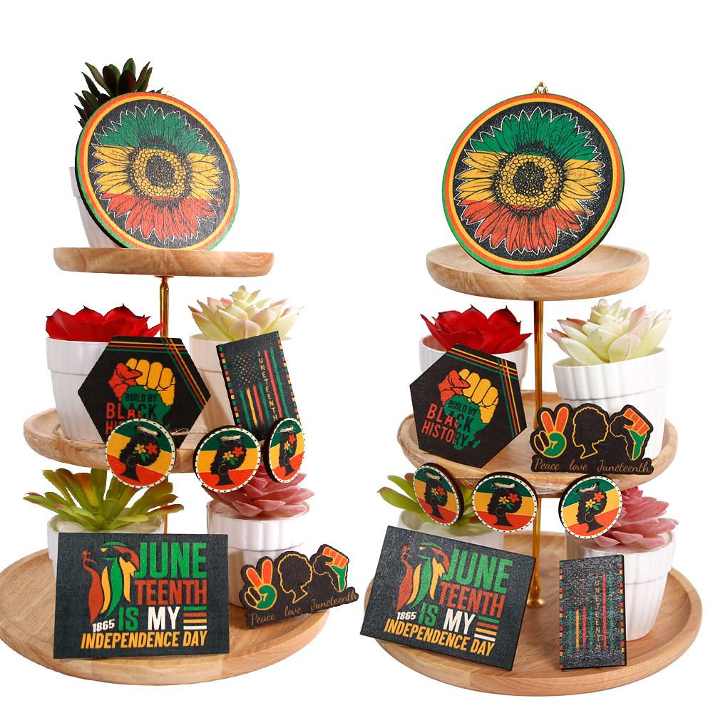 Stylish June Festival Wooden Tray Decoration For Creating A Joyous Juneteenth Atmosphere