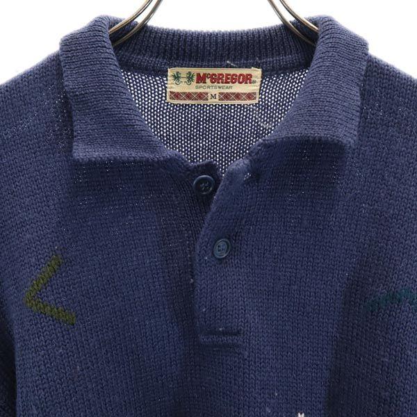 McGregor Wolle Langarm Pullover M Marineblau Gestrickter Pullover Herren Gebraucht