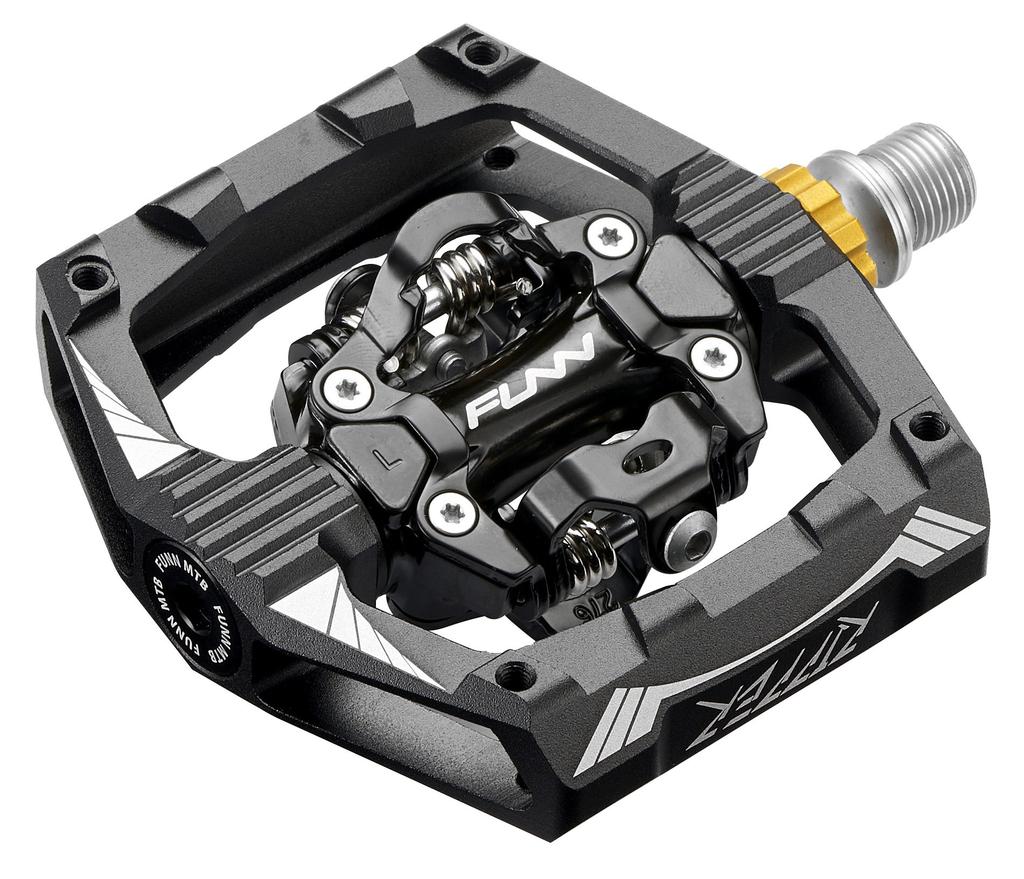 Funn Ripper Bicycle Pedals SPD Compatible Mountain Bike Pedals AES System Suitable for Mountain BMX Gravel Bicycles - Dual-Sided - Spring-Loaded -