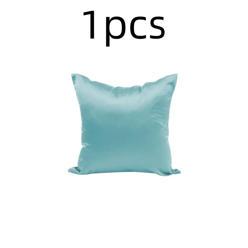 

Imitated Silk Pillow Case 100% Satin Cushion Cover 50X50 Solid Pillowcase 60x60cm Home Decor for Sofa Chair 45x45 40X40 Smooth 50X50CM небо синє кольору