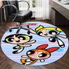 1pc Powerpuff1 Carpet, Round Rug, Comfortable, Suitable for Entryways, Living Rooms, Office, And Bedrooms, Christmas Decoration