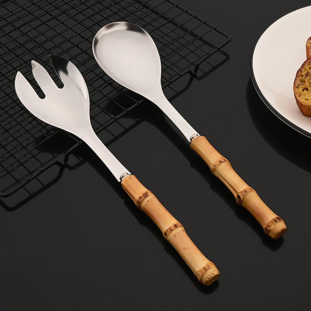 4/5/7-piece Cheese Knife Set Stainless Steel Silverware Set Bamboo Handle Utensils Hostess Serving Set for Buffet Home