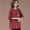 Spring Women Blouses Long Sleeve Print Element TShirts Casual Round Neck Ladies Tops Pullover