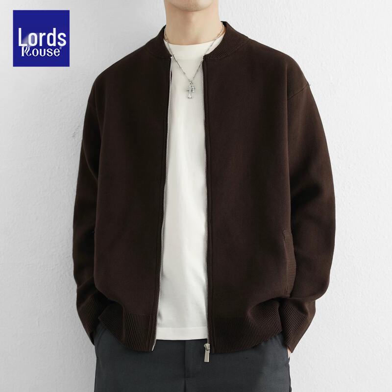 Cardigan lavorato a maglia con zip oversize stile americano da uomo Loz