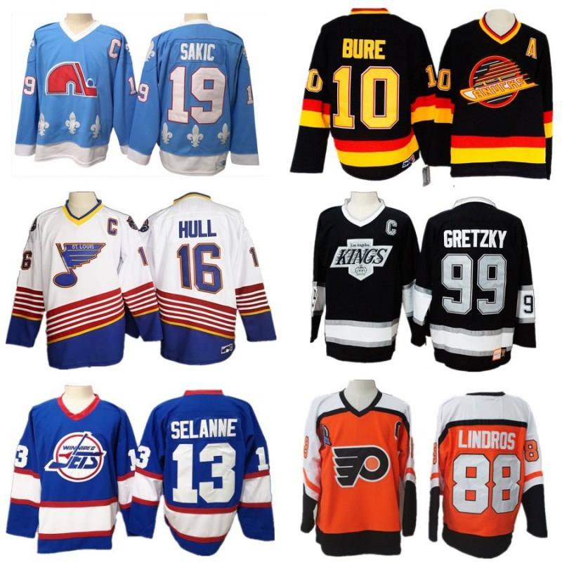 Mens Retro Ice Hockey Jersey Vancouver Canucks St. Louis Blues Los Angeles Kings Cotton Blend Team Fan Apparel