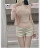 Gentle Pink Dongdaemun Autumn Women's Camisole & Sunscreen Cardigan Set