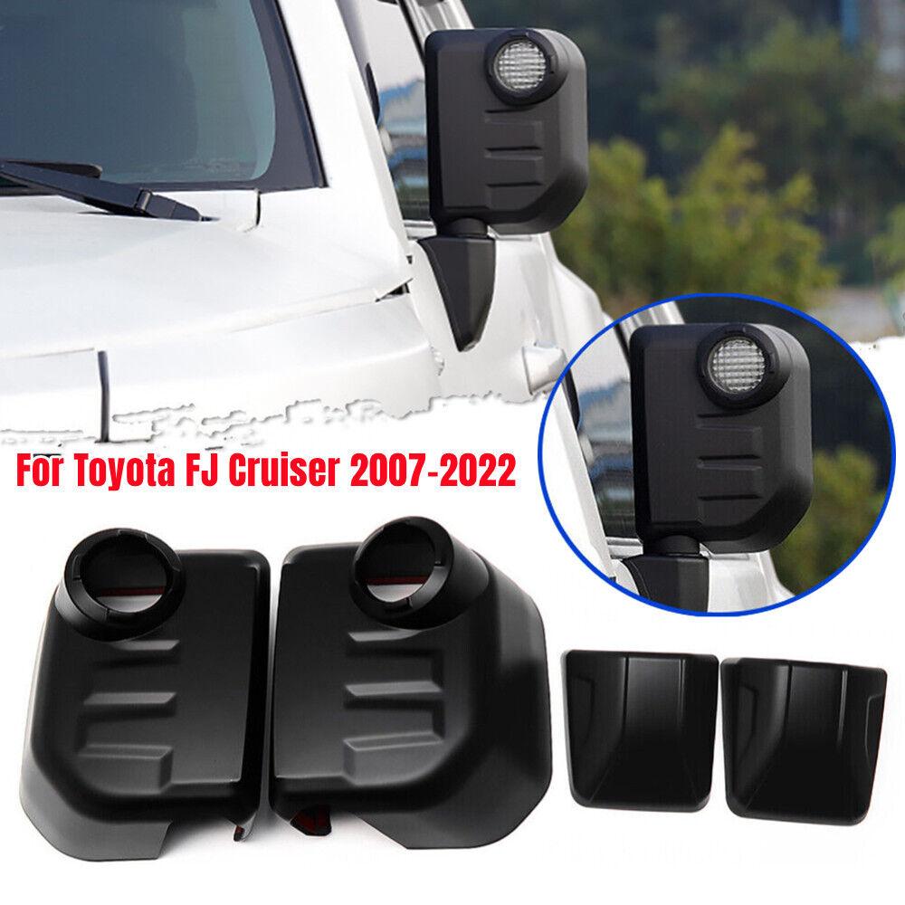 For Toyota FJ Cruiser 2007-2025 Car Rearview Side Mirror Cover Wing Cap Exterior Door Rear View Case Trim Shell Black Protection