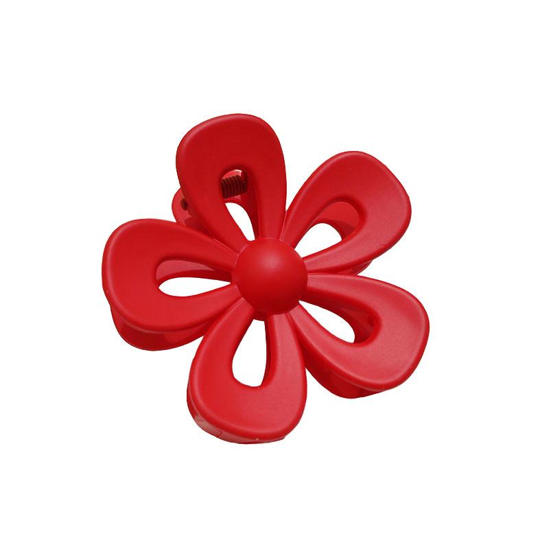 7cm Frosted Flower Claw Hair Clip - Five-Petal Candy Color Updo Accessory