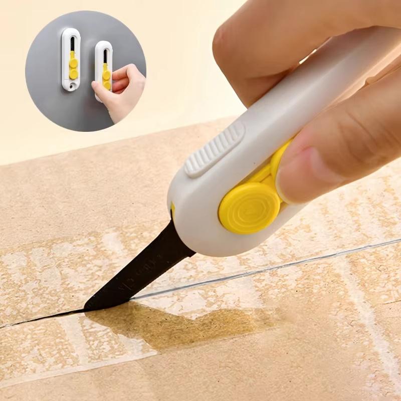 Portable Retractable Box Cutter Mini Magnetic Box Cutter Box Cutter Safety Lock For Opening Packages Cartons Box Opener Home Use