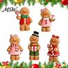 Holiday Gift for Kids Cartoon Gingerbread Wooden Ornament, Double-sided Printed Desktop Tabletop Figurines, Style Decor Decorative Craft Home
