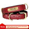 Personalized Dog Collar Leash PU Leather Dogs Collars Pet Rope Engraved Pet ID Name Necklace for Small Large Dogs Soft Padded