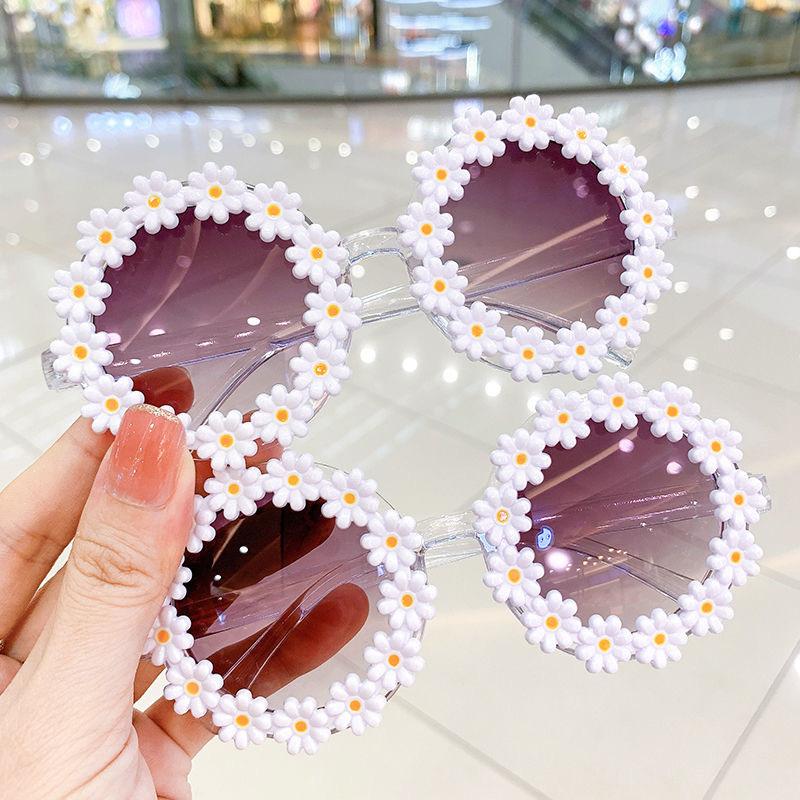 Kids Daisy Flower Sunglasses UV400 Protection Summer Beach Shades for Girls Baby Outdoor Eyewear