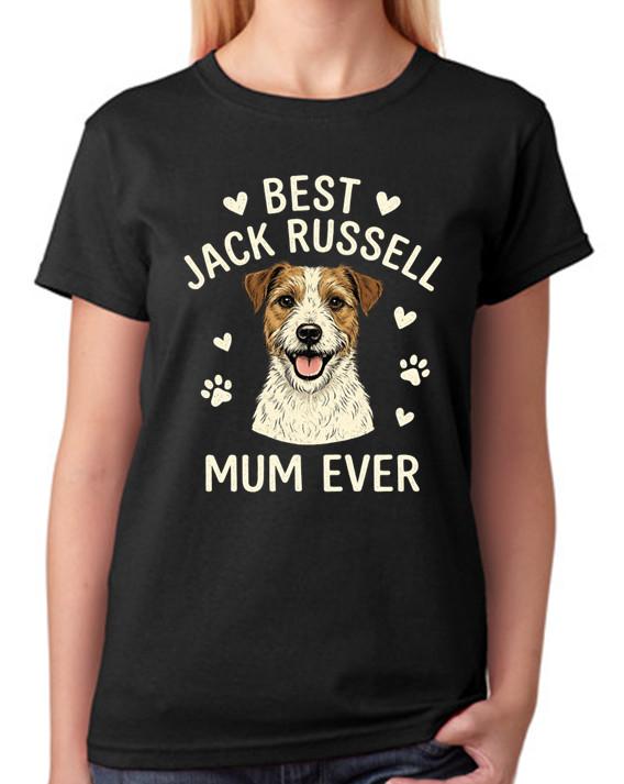 Best Jack Russell Mum Ever T-Shirt Dog Lover Gift Ladies Tee S
