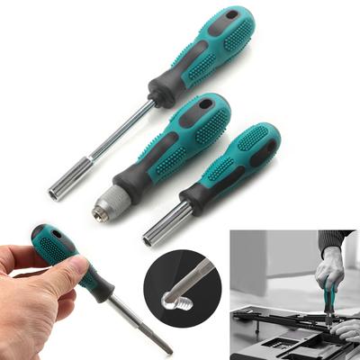 Multifunctional 3 Piece 1/4Inch Hex Screwdriver Bit Holder Handle Set Nonslip Rubber Grip Quick Changes Magnetic Handle